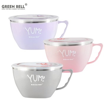 台灣現貨 熱銷【Green Bell】1200ml Yum 316不鏽鋼帶蓋泡麵隔熱碗 大容量隔熱碗含蓋 居家必備 湯碗