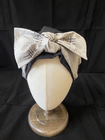 髮絲上的舞者/單色綁結式髮帶/日本印花布