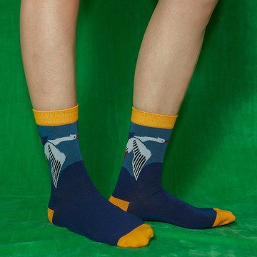 CONNECTION系列軍徽圖騰輕薄透氣印花襪 男女尺寸