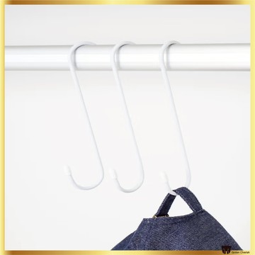 大創韓國塗層 S 掛鉤衣架 20 厘米 3 件套,防刮多用途收納袋