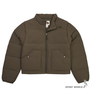 The North Face 北面 羽絨背心外套 女裝 可拆袖 褐綠【運動世界】NF0A8DUK21L