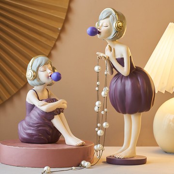 創意擺件風家居客廳酒柜電視柜裝飾品可愛少女心臥室房間布置