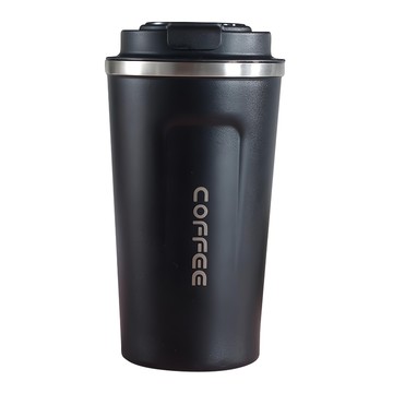 COFFEE 保溫咖啡杯 智能顯溫款 510ML 304不鏽鋼 雙層真空隔熱  黑色  1個
