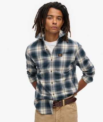 Superdry Men's Men's Long Sleeve Cotton Lumberjack Shirt Navy / Cedar Check Navy - Size: L