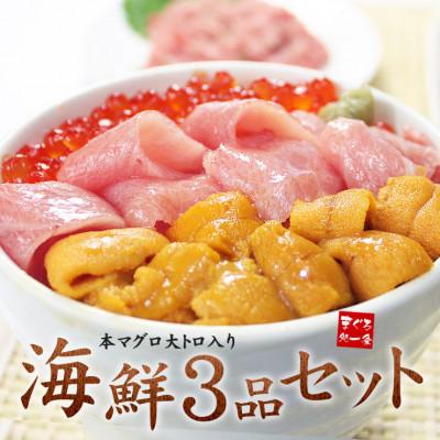 ふるさと納税 いわき市 海鮮3品セット 本マグロ大トロ 生ウニ イクラ醤油漬け