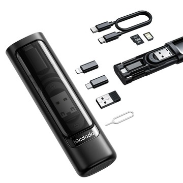 Mcdodo 萬用充電線收納盒 【E201】 蘋果/安卓通用 轉接頭 SIM卡收納 充電組 卡槽 充電線 傳輸線 快充 取卡針 多功能充電收納盒 麥多多 全能系列 3C周邊 手機周邊