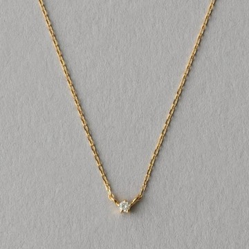 【ete】閃耀星星層疊爪鑲鑽石項鍊(金色)