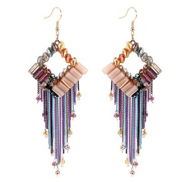 925純銀耳環水晶耳飾-精美別緻方形流蘇情人節生日禮物女飾品73jm208【獨家進口】【米蘭精品】