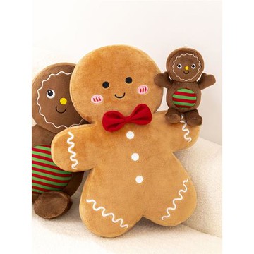 新款圣誕節小玩偶可愛巧克力姜餅人公仔毛絨玩具兒童女生禮物娃娃