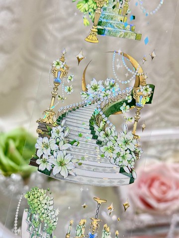 春神階梯  PET 紙膠帶 貝殼光 10米卷