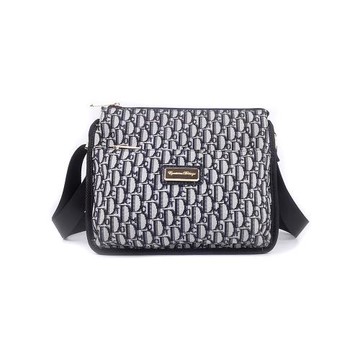 盛裝舞步新款時尚潮流帆布小方包斜挎包多層拉鏈包字母包X204D