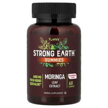 YumVs, Strong Earth 軟糖，提取物，草莓味，4000 毫克，60 粒軟糖（每粒軟糖 2000 毫克）