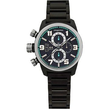 elegantsis Army 叢林戰鬥強悍三眼計時腕錶 新年開運 送禮推薦-IP黑/43mm