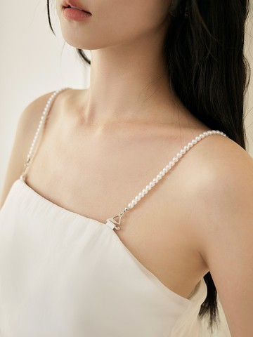 質感合金鋯石珍珠造型鍊條(兩入組)