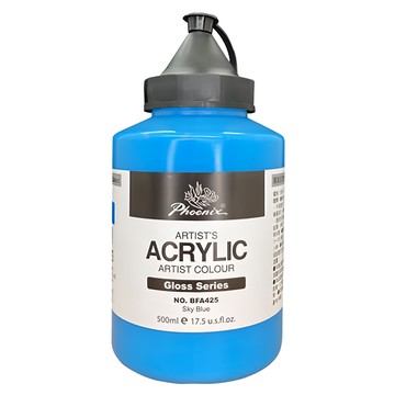 Phoenix 鳳凰 亮光壓克力顏料 500ml 天藍色  1色