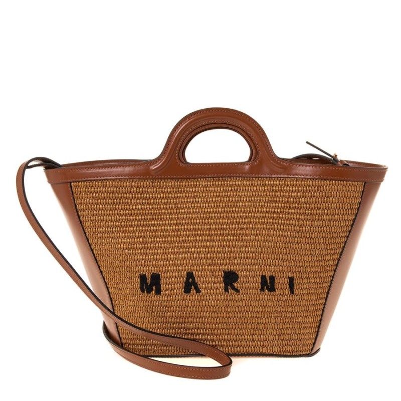 マルニ MARNI バッグ レディース かごバッグ ナチュラルブラウン