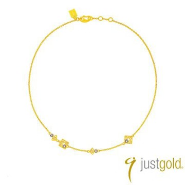 【Just Gold 鎮金店】藝綻 Linea Bloom 黃金項鍊