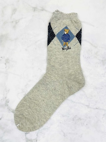 【震撼精品百貨】日本精品百貨~日本熊襪子(22~24CM)灰*22987