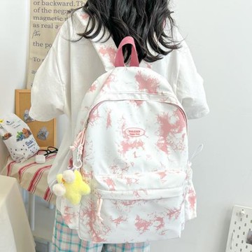 小眾日系ins暈染書包女簡約設計感雙肩包2025新款時尚通勤背包
