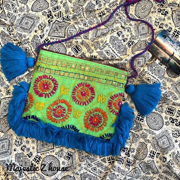 India#印度手工刺繡花紋挎包小眾民族波西米亞印巴中古做舊尼泊爾