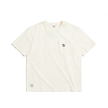 EDWIN 男款 BLUE TRIP 寬版口袋短袖T恤 (米白色) #上衣