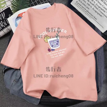 t恤短袖女生夏季t恤女寬鬆韓版上衣女裝潮【步行者戶外生活館】