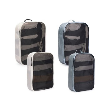 Thule packing cube set 2大型/2中型 行李收納袋組 池灰色/白色 公司貨