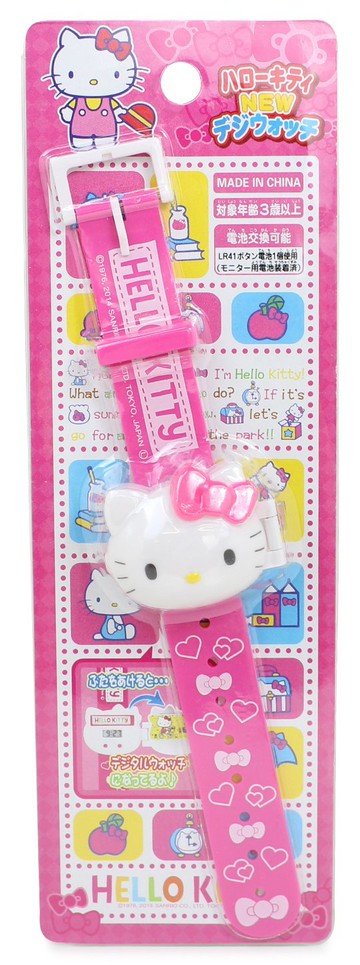 HelloKitty造型電子手錶，時鐘/掛鐘/壁鐘/座鐘/鬧鐘/鐘錶/手錶/潛水錶，X射線【C012347】