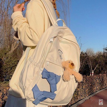 👜爆款書包👜 處理雙肩背蝴蝶結少女ins初中生書包學生雙肩包chic揹包大容量書包 雙肩包 包包