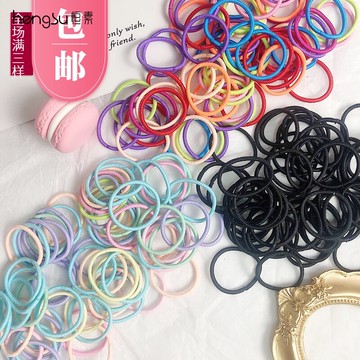 頭發圈攏頭簡約發繩兒童不傷發頭繩少女扎頭發小皮筋女寶寶發圈黑