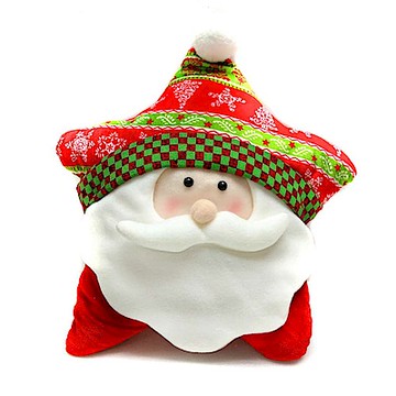 交換禮物-摩達客 超萌聖誕快樂五角星抱枕靠枕-聖誕老公公 YS-CTD018007