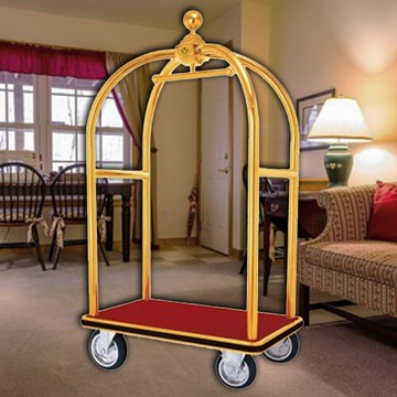 【企隆 圍欄 飯店用品】 行李車 飯店 旅館 民宿 行李架 H303T 大金頂行李車(鍍鈦 紅毯)