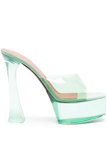 Amina Muaddi - Dalida Glass 145mm platform sandals - women - Calf Leather/Calf Leather/PVC/PVC/PVC - 36 - Green