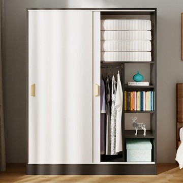 簡約現代推拉門衣柜家用臥室出租房用柜子小型兒童簡易組裝衣櫥