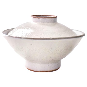 佐和陶瓷 土物V形蓋碗 Set -日本製  粉引  1個