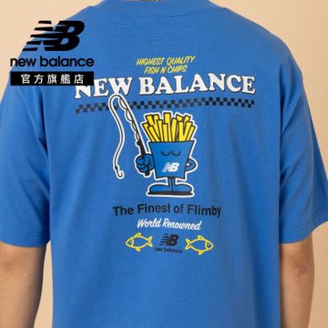 【New Balance】薯條插畫短袖上衣_男性_藍色_MT61I5BMAA2