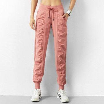 運動長褲女顯瘦寬松跑步瑜伽健身2020新款速干九分口袋休閑束腳褲