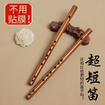 🎵【無膜孔橫笛】迷你苦竹古風笛子 零基礎免貼膜 兒童學生成人初學者通用 臺灣出貨 0316