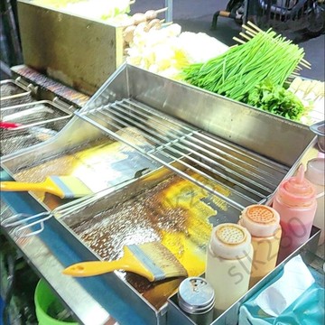🔥台灣出貨🔥 不鏽鋼調料盤撒料盤定做多宮格刷料盤定製炸串小喫必備用品瀝油盤 嚴選