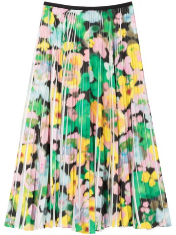 AZ FACTORY - x Lutz Huelle 3D floral-print pleated midi skirt - women - Polyester - 38 - White