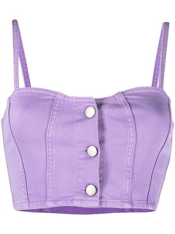 P.A.R.O.S.H. - cropped denim top - women - Cotton/Elastane - M - Purple