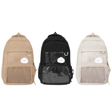 簡單生活 日系ins風後背包-奶茶/黑色/白色