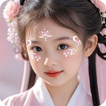 臺灣-出貨⭐幼兒園眉心貼紙國風漢服女兒童額頭節日表演古風花鈿新年妝容臉貼萬聖節