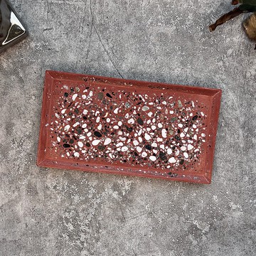 水磨石‧磨石計畫‧磨石置物皿/托盤-長方皿(老屋紅)│Good Form