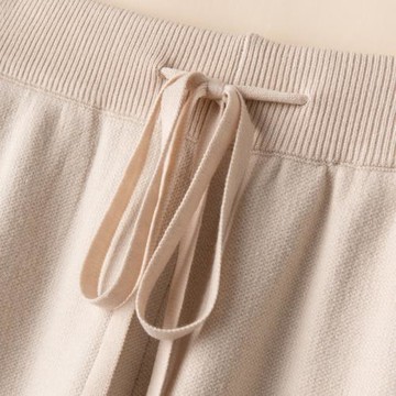 羊毛高腰針織顯瘦垂感休閑闊腿褲