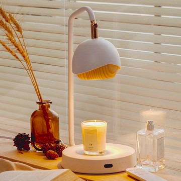 【MIT實木香氛融蠟燈-錵Hana】-白 遙控安全定時