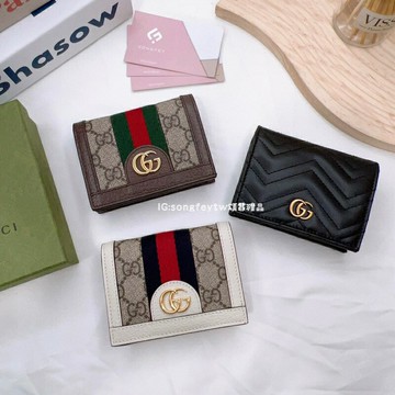 歐美代購 台灣現貨 Gucci 兩折老花短夾【送禮精選★APP下單點數4倍送】