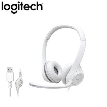 Logitech 羅技 H390 USB有線耳機麥克風 珍珠白