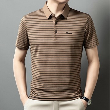 [巴黎精品] 現貨+預購 POLO衫男短袖上衣男裝襯衫男短袖T恤高爾夫球衫吸濕排汗男襯衫-條紋印花休閒商務男裝5色a1ff54