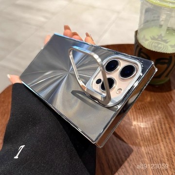 🔥臺灣出貨🔥方形鐳射極光CD紋適用蘋果16promax手機殻iPhone15鏡頭支架14硬套